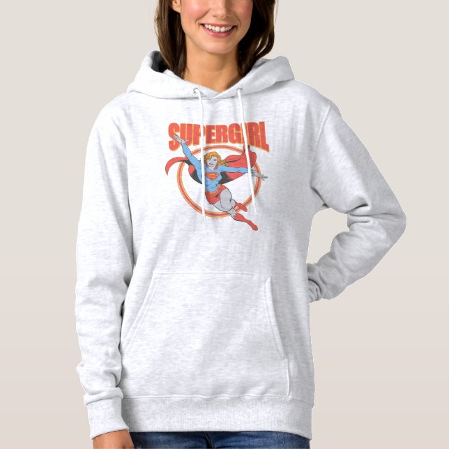 True Vintage Supergirl Flies Graphic T Shirt (Framsida)