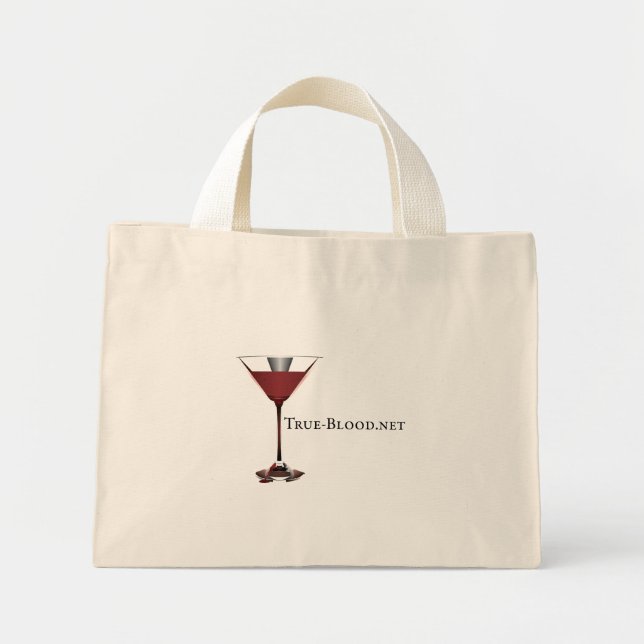 TrueBlood.net Martini Glass Tote Bag Mini Tygkasse (Framsidan)