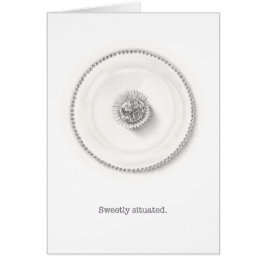 Truffle på en illustration av platta pennor hälsningskort