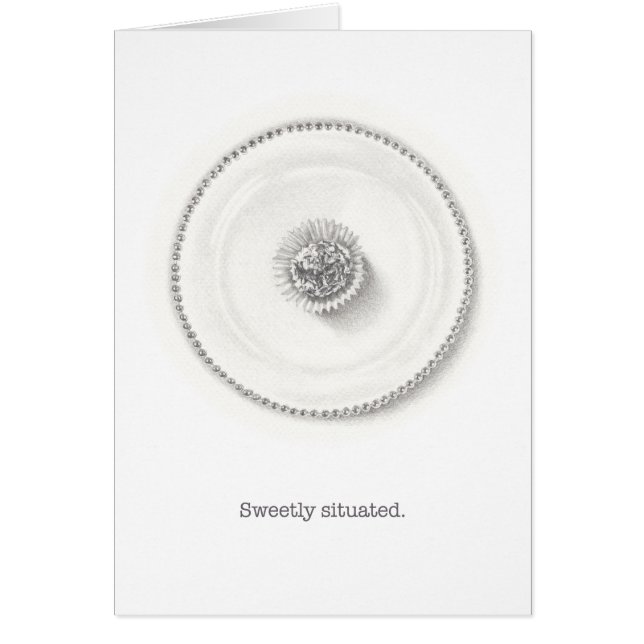 Truffle på en illustration av platta pennor hälsningskort (Framsidan)