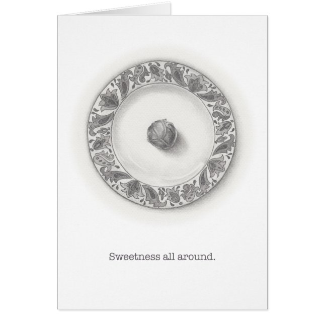 Truffle på en illustration av platta pennor hälsningskort (Framsidan)