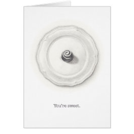 Truffle på en illustration av platta pennor hälsningskort