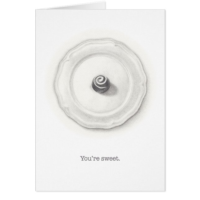 Truffle på en illustration av platta pennor hälsningskort (Framsidan)