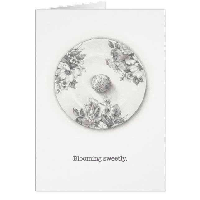 Truffle på en illustration av platta pennor hälsningskort (Framsidan)