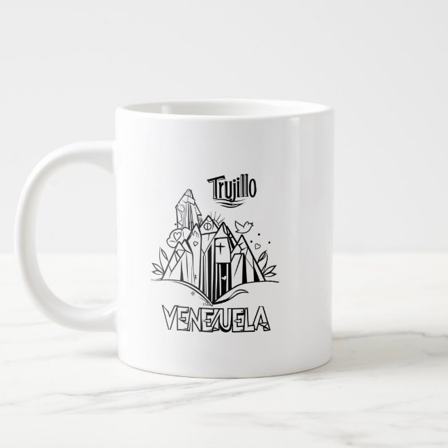 Trujillo Venezuela diseño artístico | Virgen paz Jumbo Mugg (Vänster)