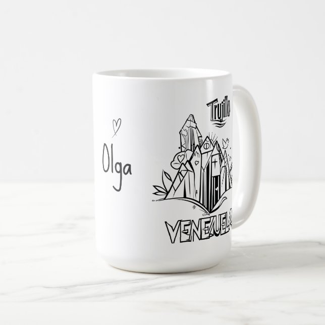 Trujillo Venezuela diseño artístico | Virgen paz Kaffemugg (Framsida höger)