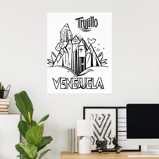 Trujillo Venezuela diseño artístico | Virgen paz Poster (Hemmakontoret)