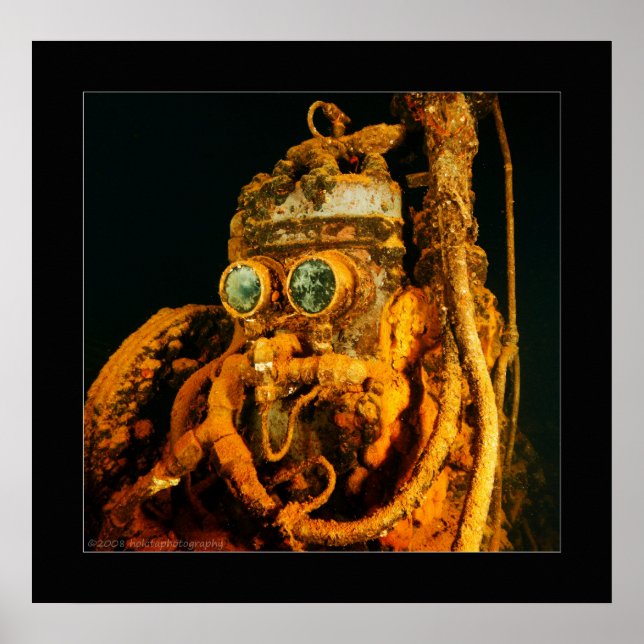 Truk Lagoon - Fujikawa Maru - Luft Compressor Poster (Framsidan)