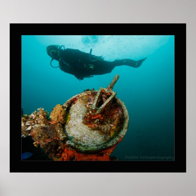 Truk Lagoon - Fujikawa Maru - Telegraph on Bow Poster (Framsidan)