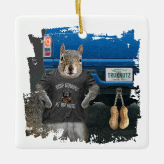 Truk Nutz - lustigt ekorre lastbil nöt Julgransprydnad Keramik
