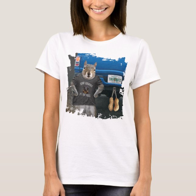 Truk Nutz - lustigt ekorre lastbil nöt T Shirt (Framsida)