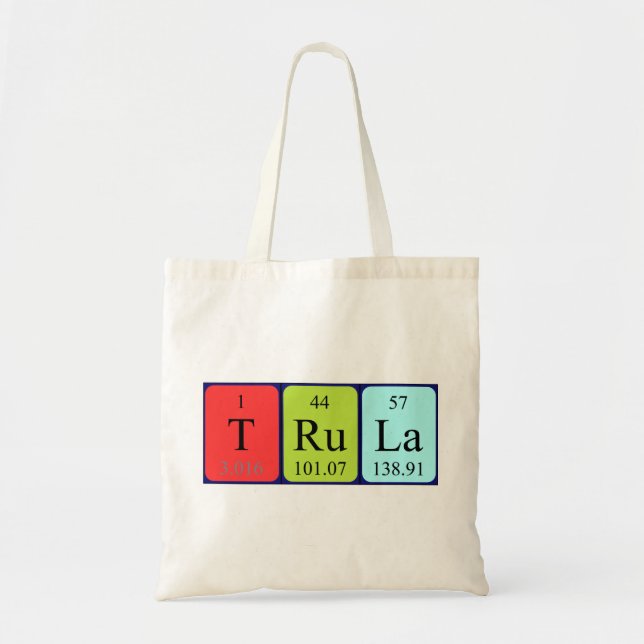Trula Periodisk påse mellan bord namn och väska (Framsidan)