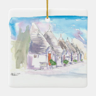 Trulli Byggnad i Italien Alberobello Bari Julgransprydnad Keramik