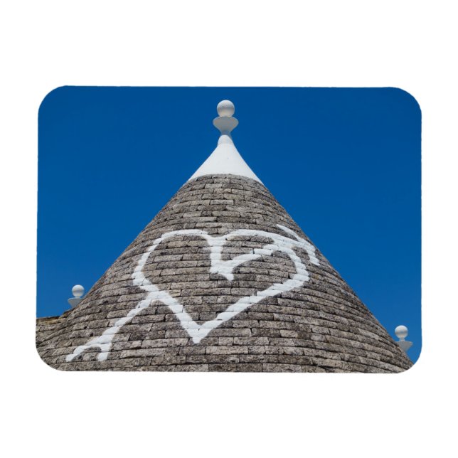 Trulli house tak, rektangulär magnet (Horisontell)