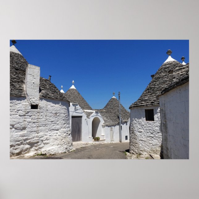 Trulli-hus i Alberobello, Puglia affisch tryck (Framsidan)