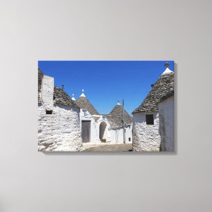 Trulli hus i Alberobello, Puglia kanvastryck