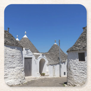 Trulli hus i Alberobello, Puglia kustfartyg Underlägg Papper Kvadrat