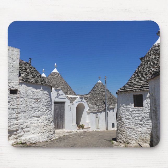 Trulli hus i Alberobello, Puglia mousepad Musmatta (Framsidan)
