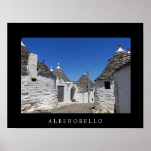 Trulli hus i Alberobello, Puglia svartaffisch Poster