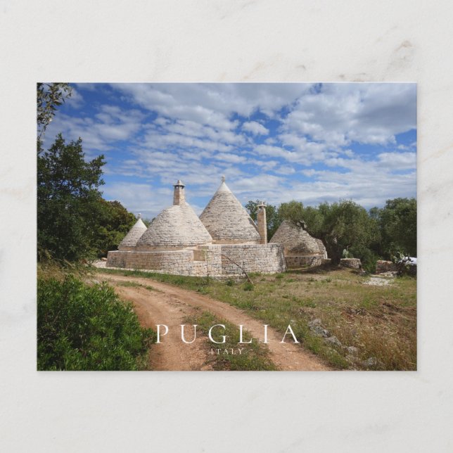 Trulli-hus i Apulien, Italien Vykort (Framsida)