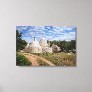 Trulli hus i Puglia/Apulia Canvastryck