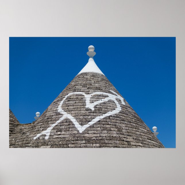 Trulli hus tak affisch tryck (Framsidan)