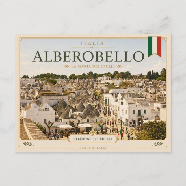 Trulli Village, Alberobello - Italien  Vykort (Framsida)