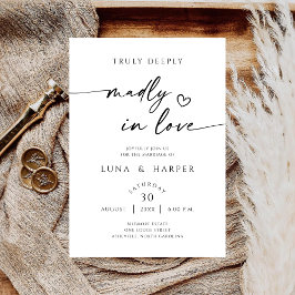 Truly Deeply Madly In Love Elegant Wedding Invite Spara Datumet