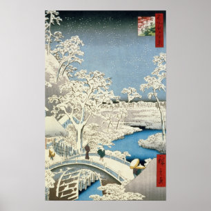 Trumbro och Setting Sol Backe vid Meguro Poster