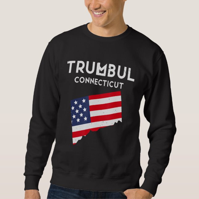 Trumbull Connecticut USA Stat Amerika Resa Connect Lång Ärmad Tröja (Framsida)