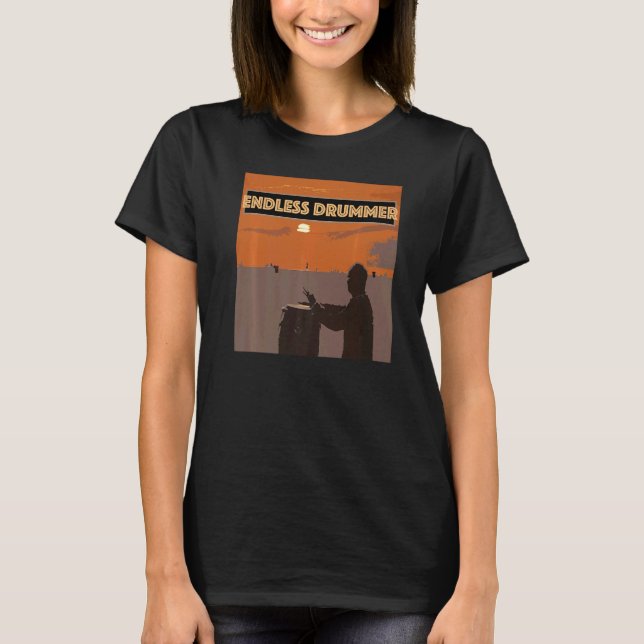 Trumcirkulär, ändlös Drummer 1 Trumtrumcirkel Dru T Shirt (Framsida)