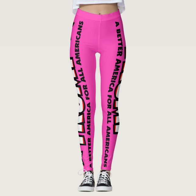 Trumf! En bättre Amerika för alla! ROSA DAMASKER Leggings (Framsida)