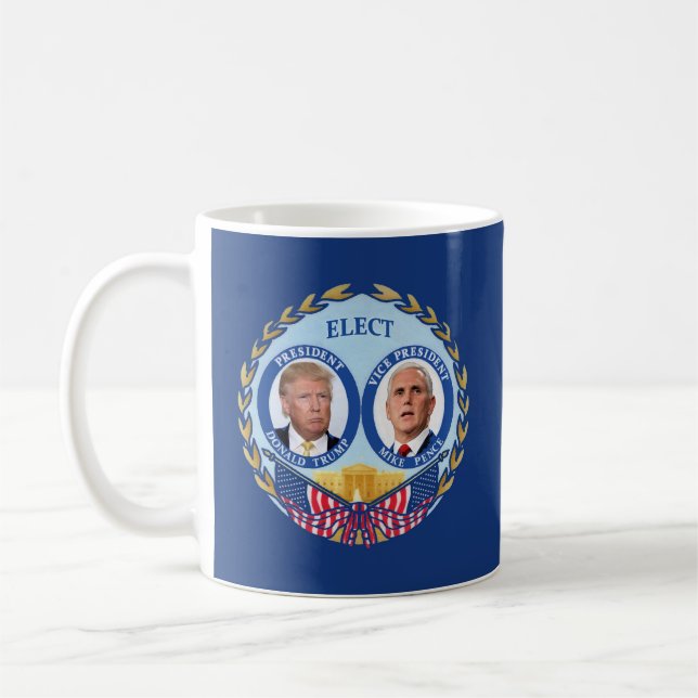 Trumf/encentmynt ELLER Clinton/Kaine Kaffemugg (Vänster)