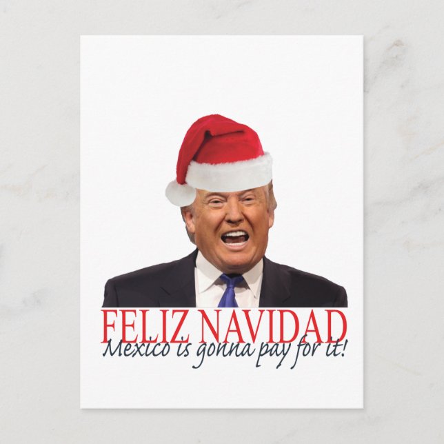 Trumf. Feliz Navidad, Mexico går att betala för Helg Vykort (Framsida)