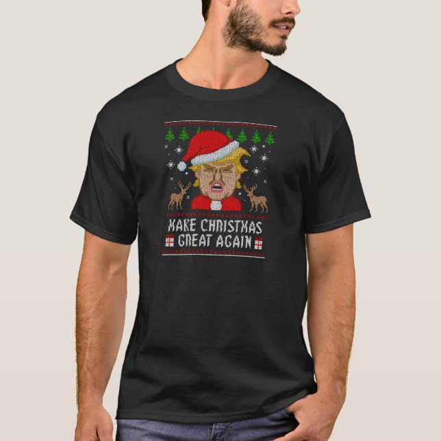 Trumf gör jul den underbara igen fula tröjan tröja (Framsida)