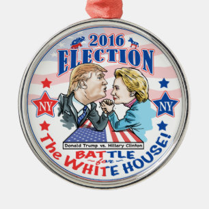 Trumf kontra Hillary 2016 Julgransprydnad Metall