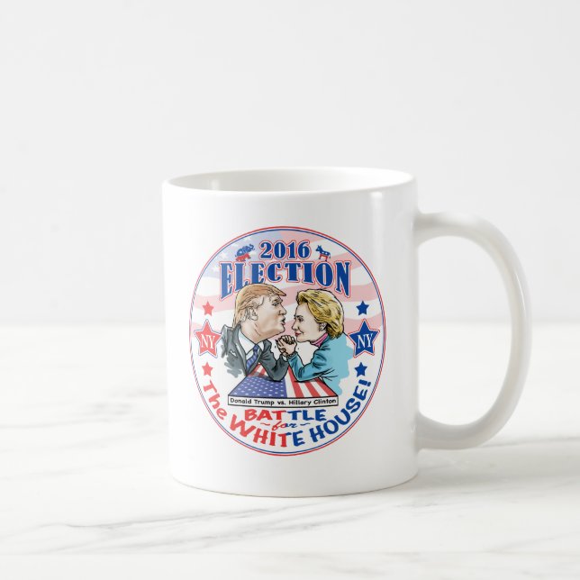 Trumf kontra Hillary 2016 Kaffemugg (Höger)