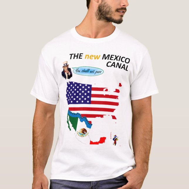 Trumf mexicanska gräns t shirt (Framsida)