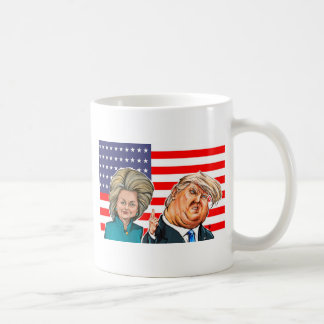 Trumf och Hillary karikatyr Kaffemugg