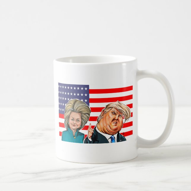 Trumf och Hillary karikatyr Kaffemugg (Höger)