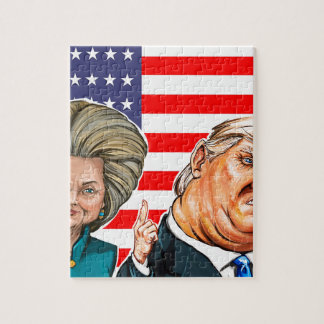 Trumf och Hillary karikatyr Pussel