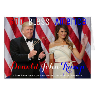 Trumf och Melania saluterar vårt beväpnat servar Hälsningskort