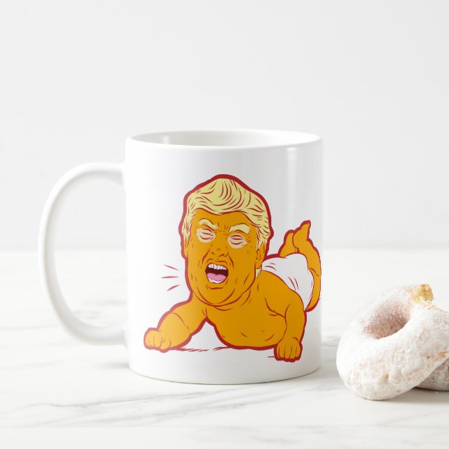 Trumf suger kaffemuggen: TRUMFSKRIK-BABY Kaffemugg (Med munk)