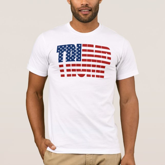TRUMFamerikanska flagganT-tröja T Shirt (Framsida)