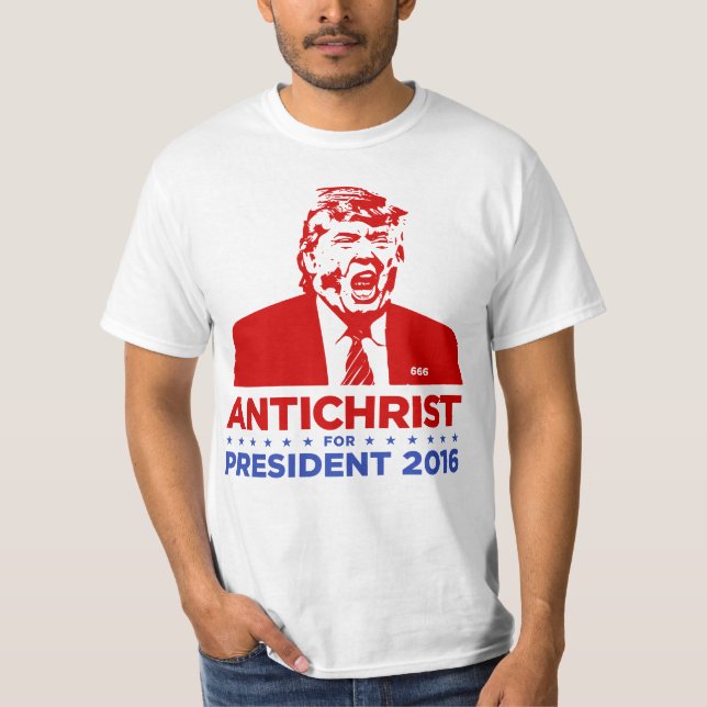 TRUMFANTICHRIST för manar för PRESIDENT 2016 Tee (Framsida)