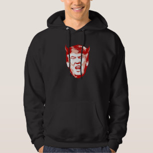 Trumfdjävulenhuvud - Anti-Trumf - Sweatshirt Med Luva