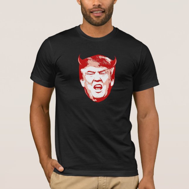 Trumfdjävulenhuvud - Anti-Trumf - T Shirt (Framsida)
