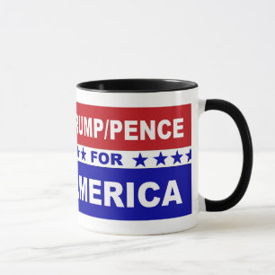 Trumfencentmynt för Amerika röd vit och blått Mugg