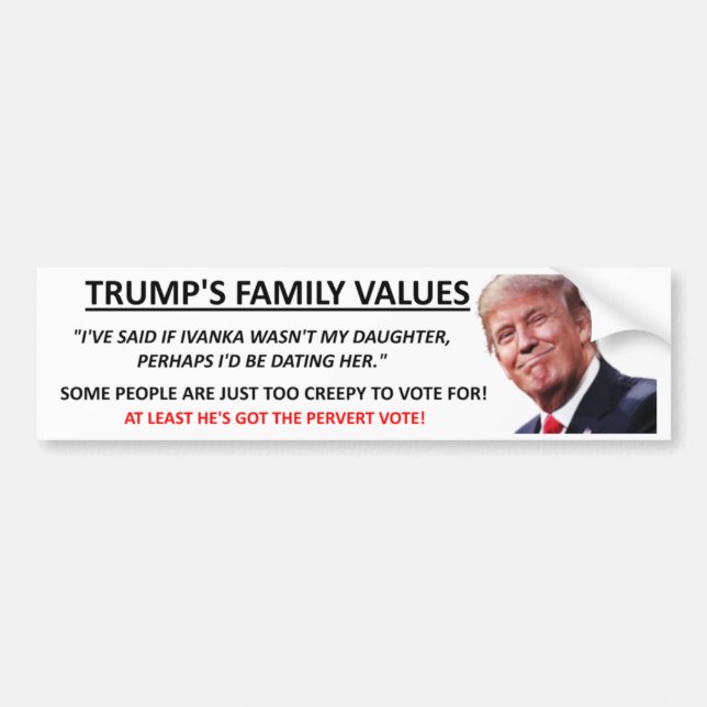 Trumffamiljevärderingar Bildekal (Framsidan)