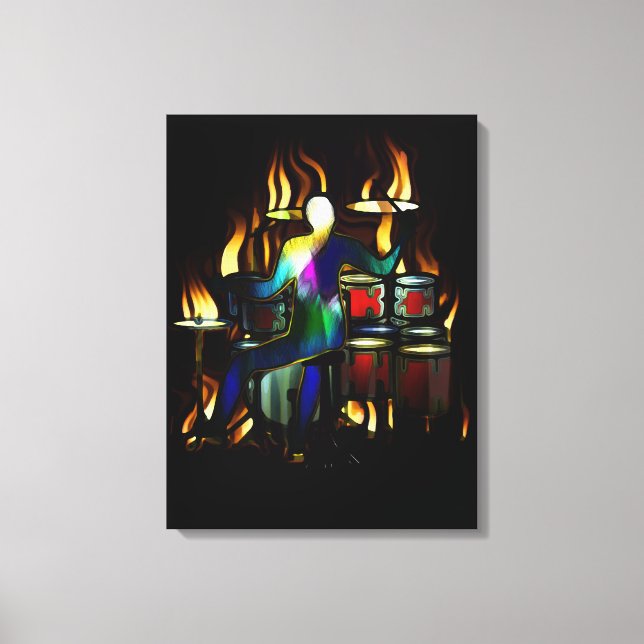 Trumkille som spelar trumman canvastryck (Framsida)